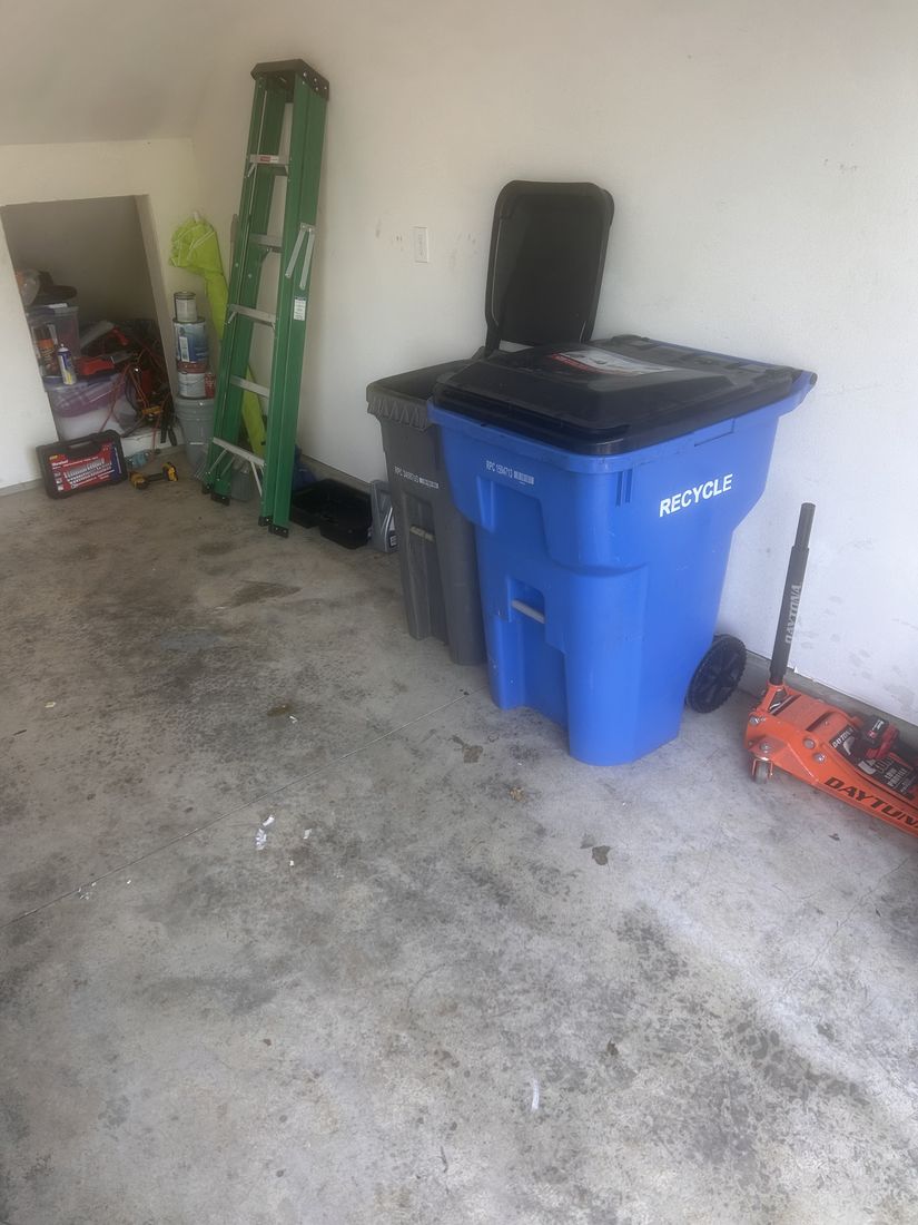 After the garage cleanout, floor cleared