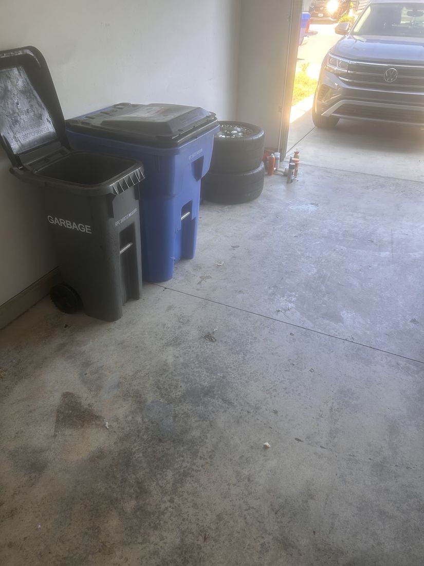 After, the same garage cleared out