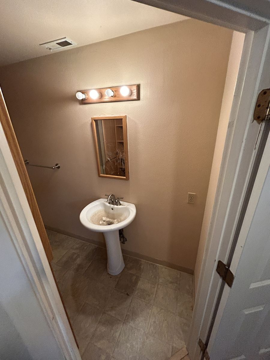 Bathroom after the cleanout