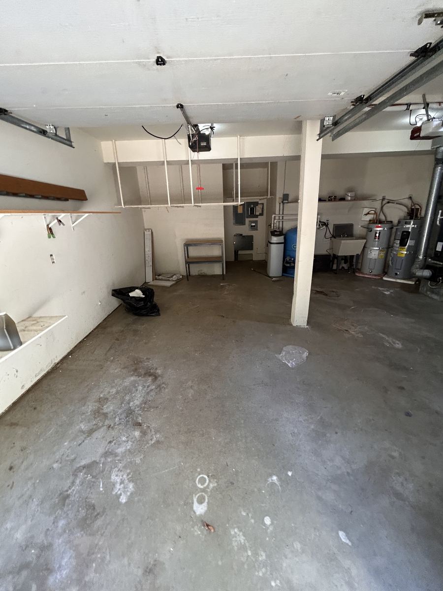 Garage interior after the cleanout