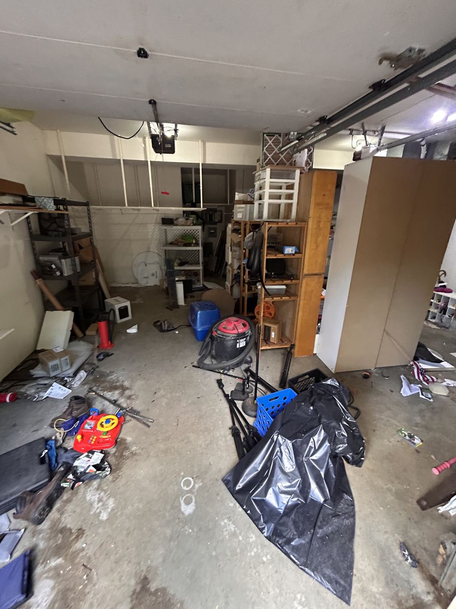 Garage interior before the cleanout
