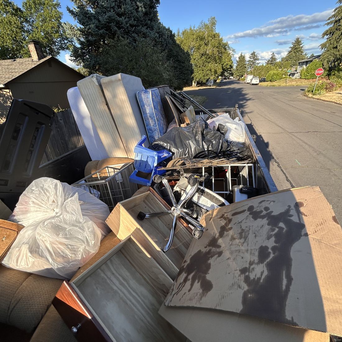 Loaded trailer on the street